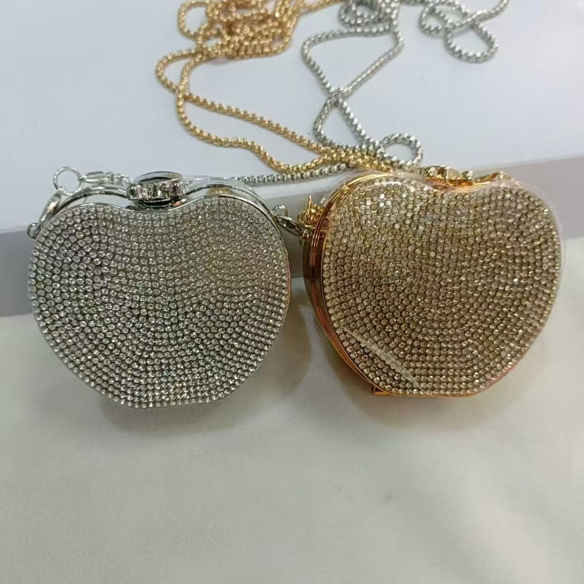 Chain Glitter Makeup Bag Travel Cosmetic Pouch for Handbag Organization Gift Office Versatile School Everyday