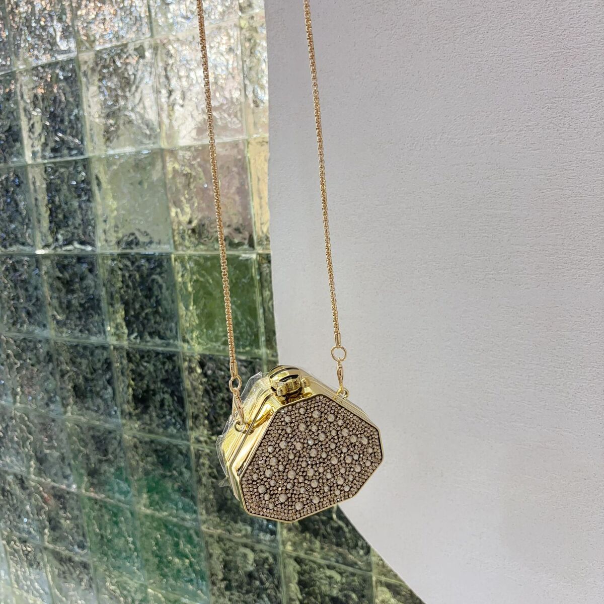 Chain Glitter Makeup Bag Travel Cosmetic Pouch for Handbag Organization Gift Office Versatile School Everyday