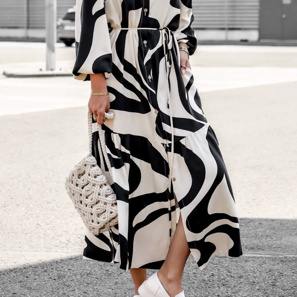 Women's Maxi Lace-up Casual Button Shirt Office Blouse Office Workwear Outfit for Women