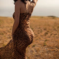 Women's Summer Chiffon Leopard Dress Party Evening Outfit Party Evening Casual Outfit Wedding Guest Cocktail Party Dress for Women
