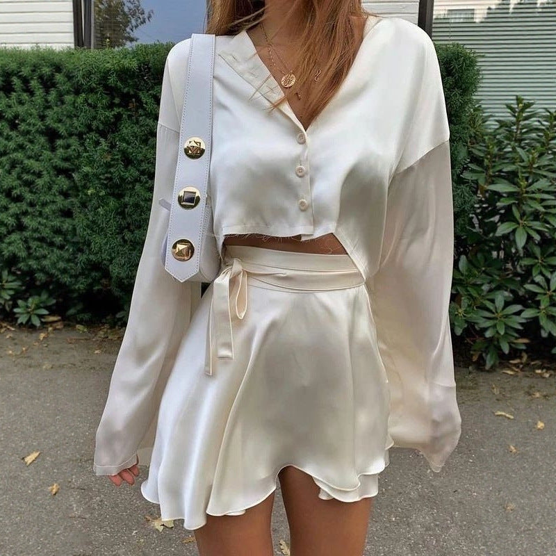 Women's High-Waist Long Sleeve Lace-Up Cardigan for Office Outfits Everyday Work Date Night Fall Winter