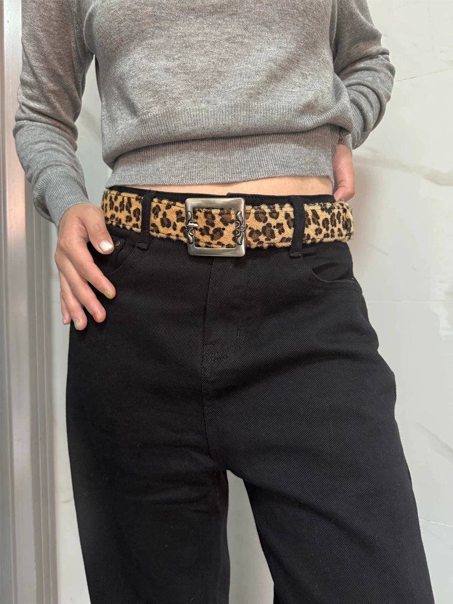 Women's Y2k Leopard Retro Everyday Jeans Belt for Date Night Gift Party Designer Office Vacation