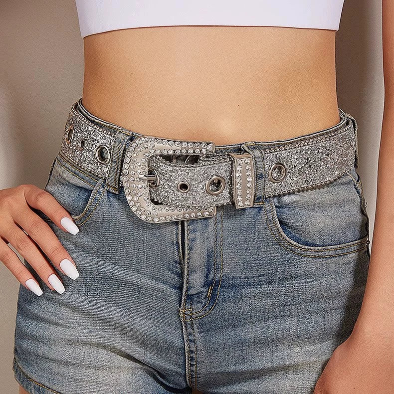 Women's Y2k Punk Subculture Streetwear Crystal Waist Belt Gift Designer Versatile
