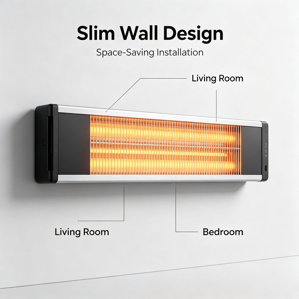 Wall Mounted Electric Heater for Bedroom Home Office and Living Room for Daily Home Use