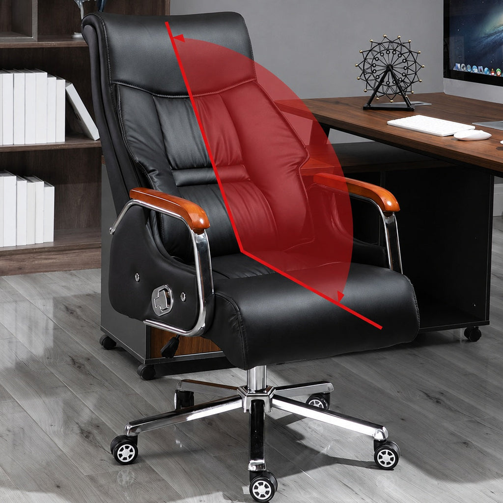 JY 902 Black PU Leather Executive Chair Executive Office Chair for Home Office Study Desk and Long Sitting Sessions