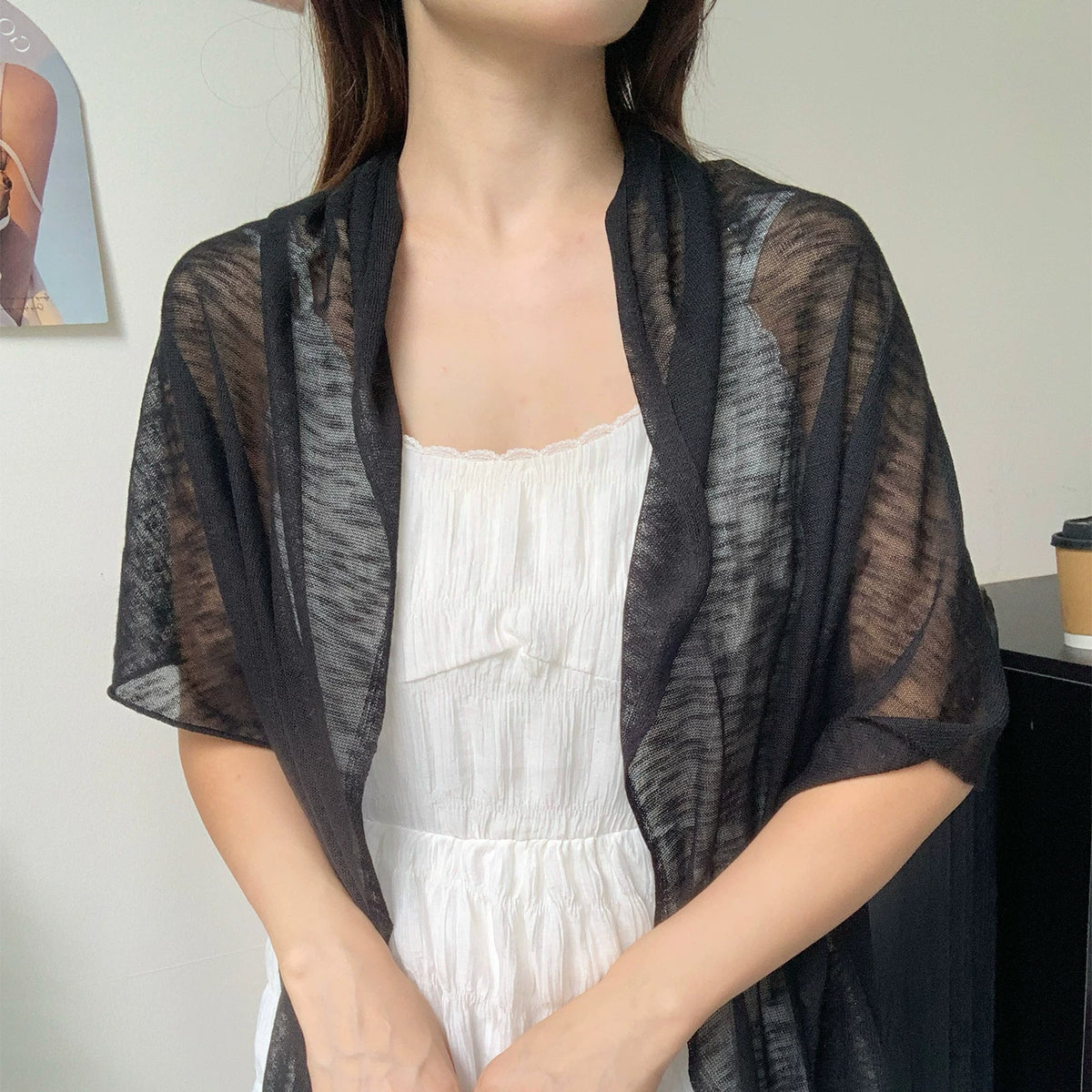 Women's Vintage Knit Shawl for Office and Travel Evening Gift Everyday Wear Seasonal Look Holiday Gift