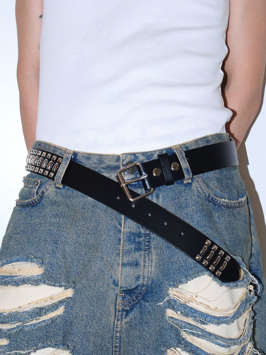 Women's Punk American-style Studded Metal Retro Everyday Jeans Belt for Date Night Gift Party Designer Versatile Office Vacation