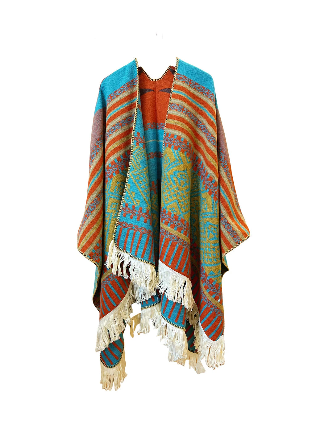 Women's Ethnic Fall Winter Knit Shawl for Office and Travel Evening Gift Everyday Wear Holiday Gift