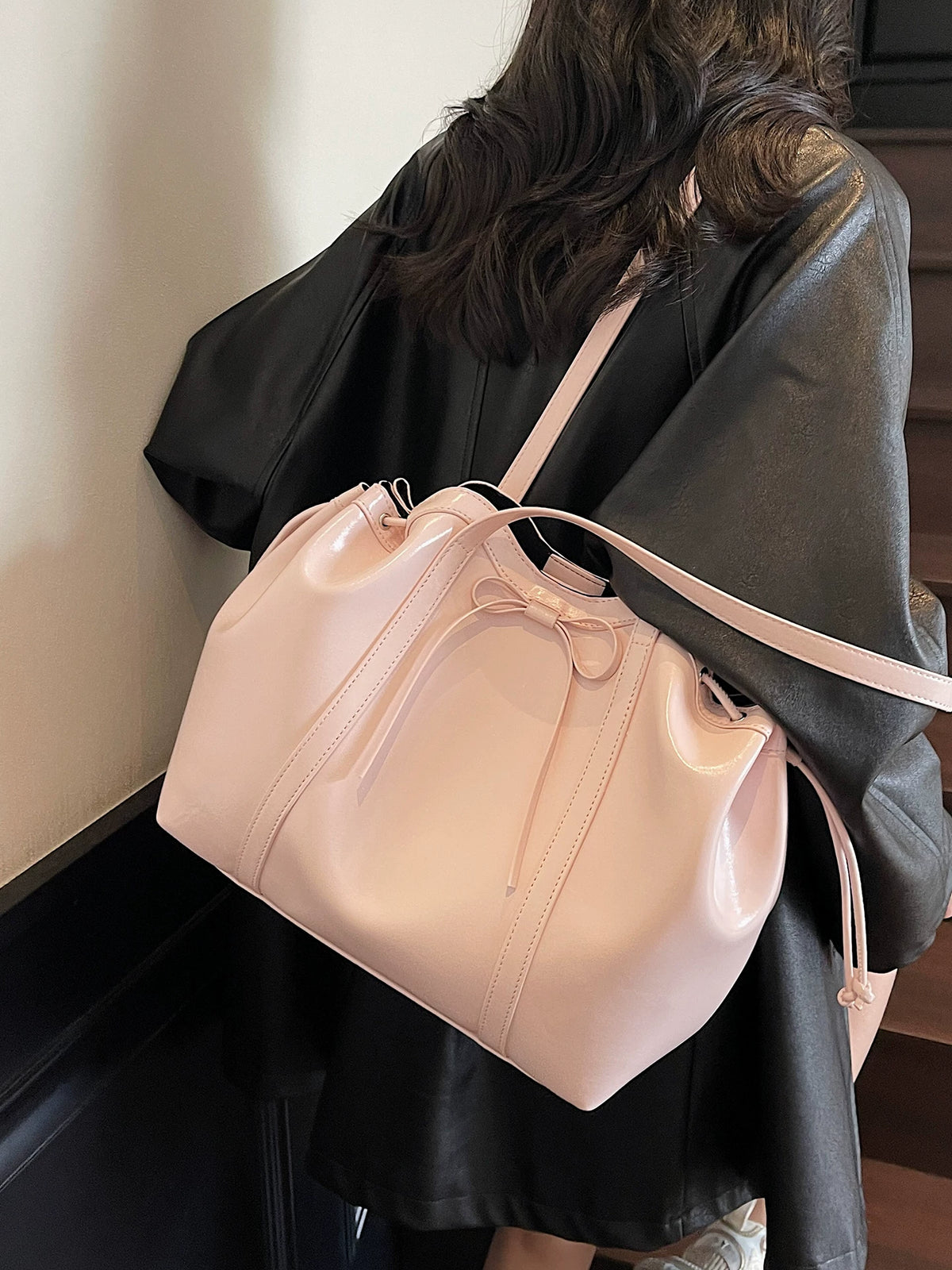 Women's Waxed Summer Office Bow Workwear Tote Bag Shoulder Crossbody Purse Work Travel Everyday Purse