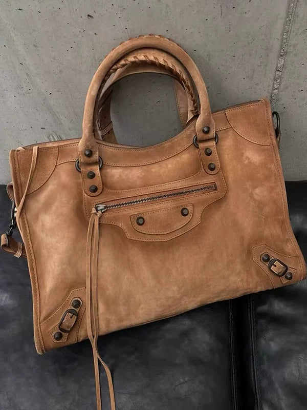 Women's Large-capacity Studded Fall Winter Tote Bag Shoulder Crossbody Purse Work Travel Everyday Purse
