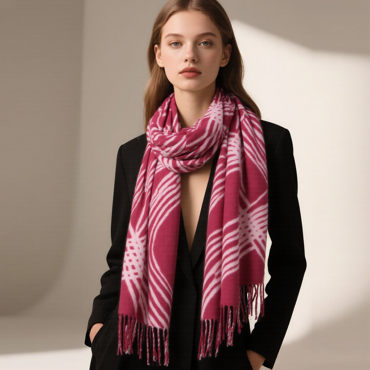 Women's Fall Winter Fleece-Lined Shawls Scarves Scarf Fashion Wrap Pashmina Gift