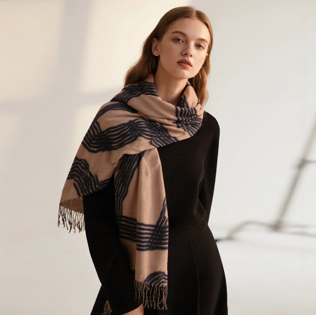 Women's Fall Winter Fleece-Lined Shawls Scarves Scarf Fashion Wrap Pashmina Gift
