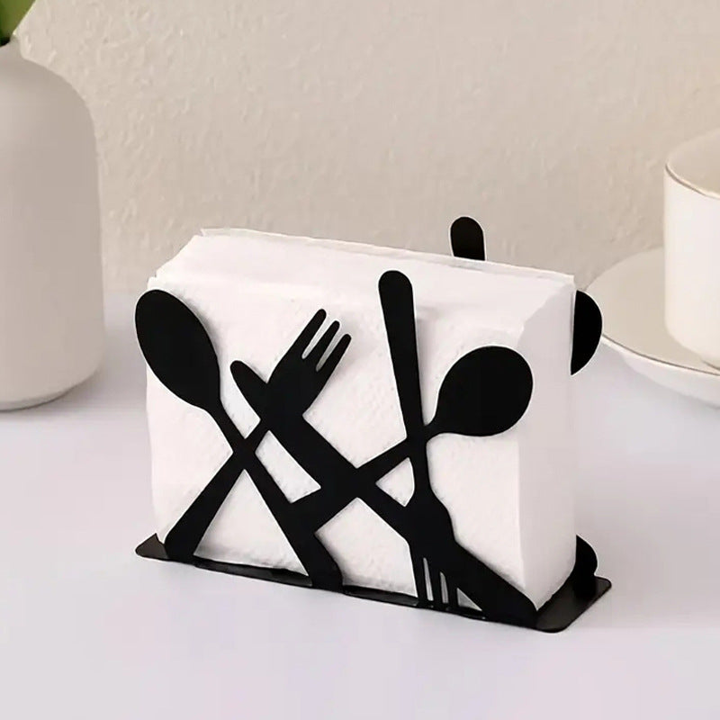 Wrought-iron Napkin Holder Table Stand Storage Bin Home Organizer Kitchen Entryway