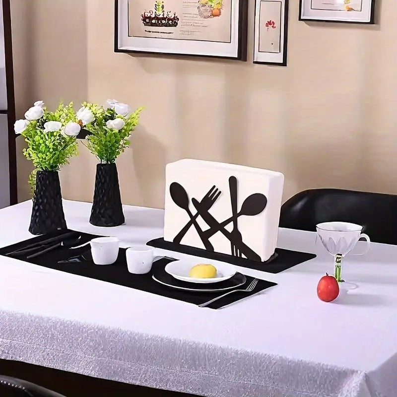 Wrought-iron Napkin Holder Table Stand Storage Bin Home Organizer Kitchen Entryway