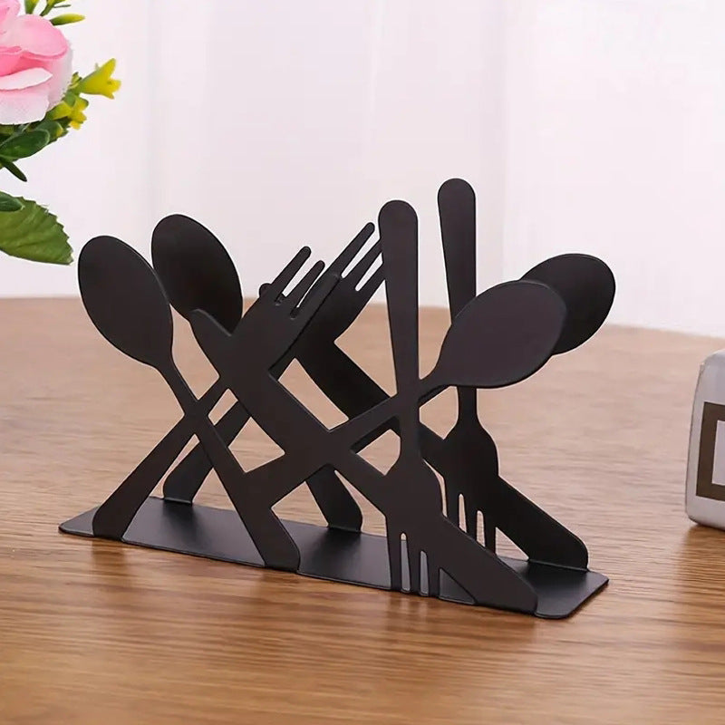 Wrought-iron Napkin Holder Table Stand Storage Bin Home Organizer Kitchen Entryway