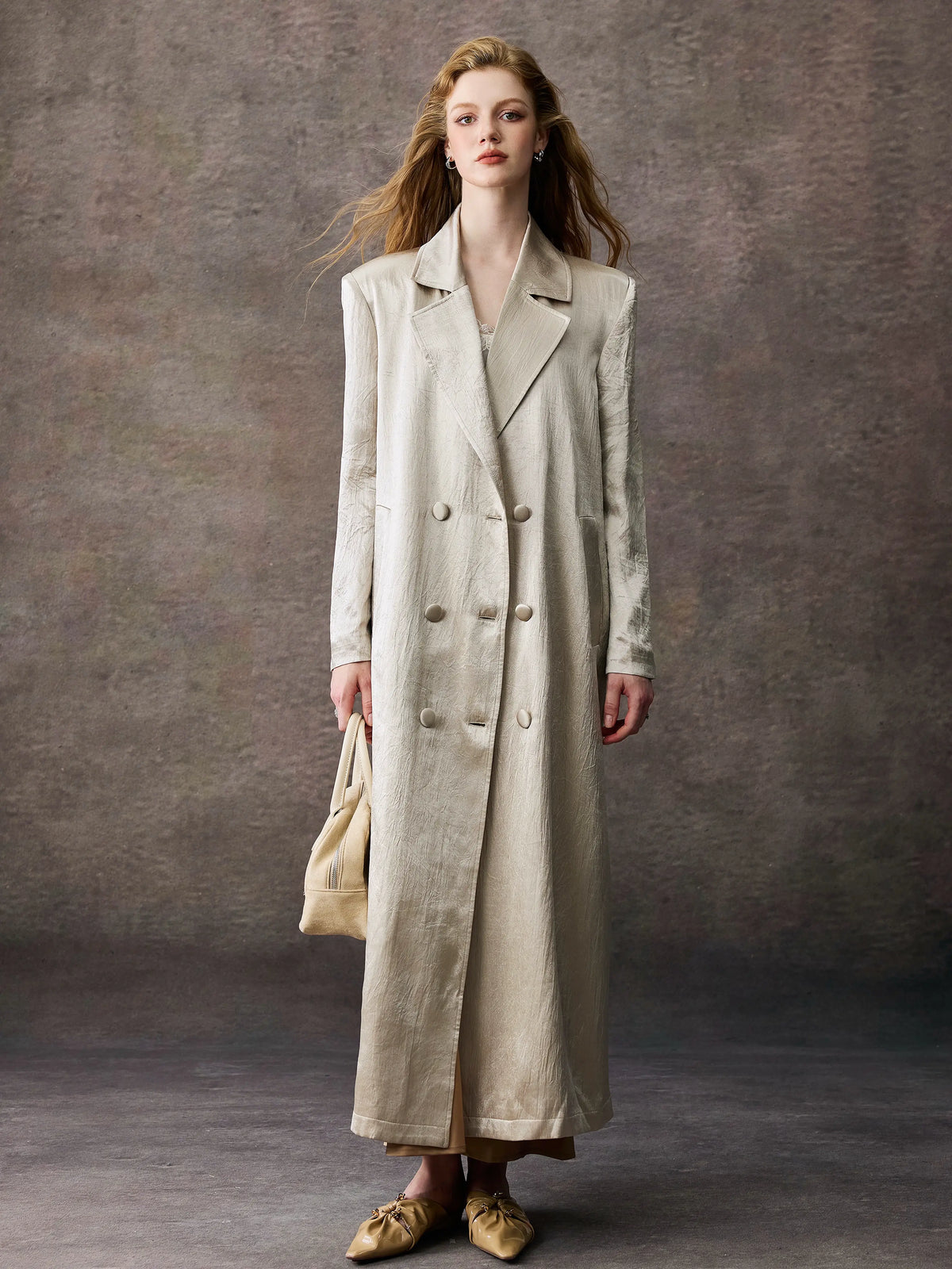 Women's Double-Breasted Office French-Inspired Workwear Retro Trench Coat for Fall Layering Travel Holiday Date Night Fall Winter