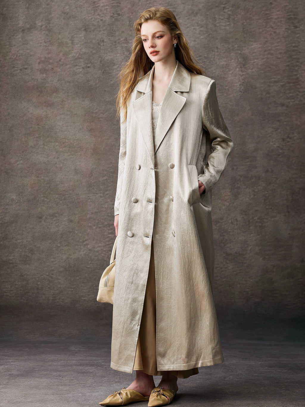 Women's Double-Breasted Office French-Inspired Workwear Retro Trench Coat for Fall Layering Travel Holiday Date Night Fall Winter