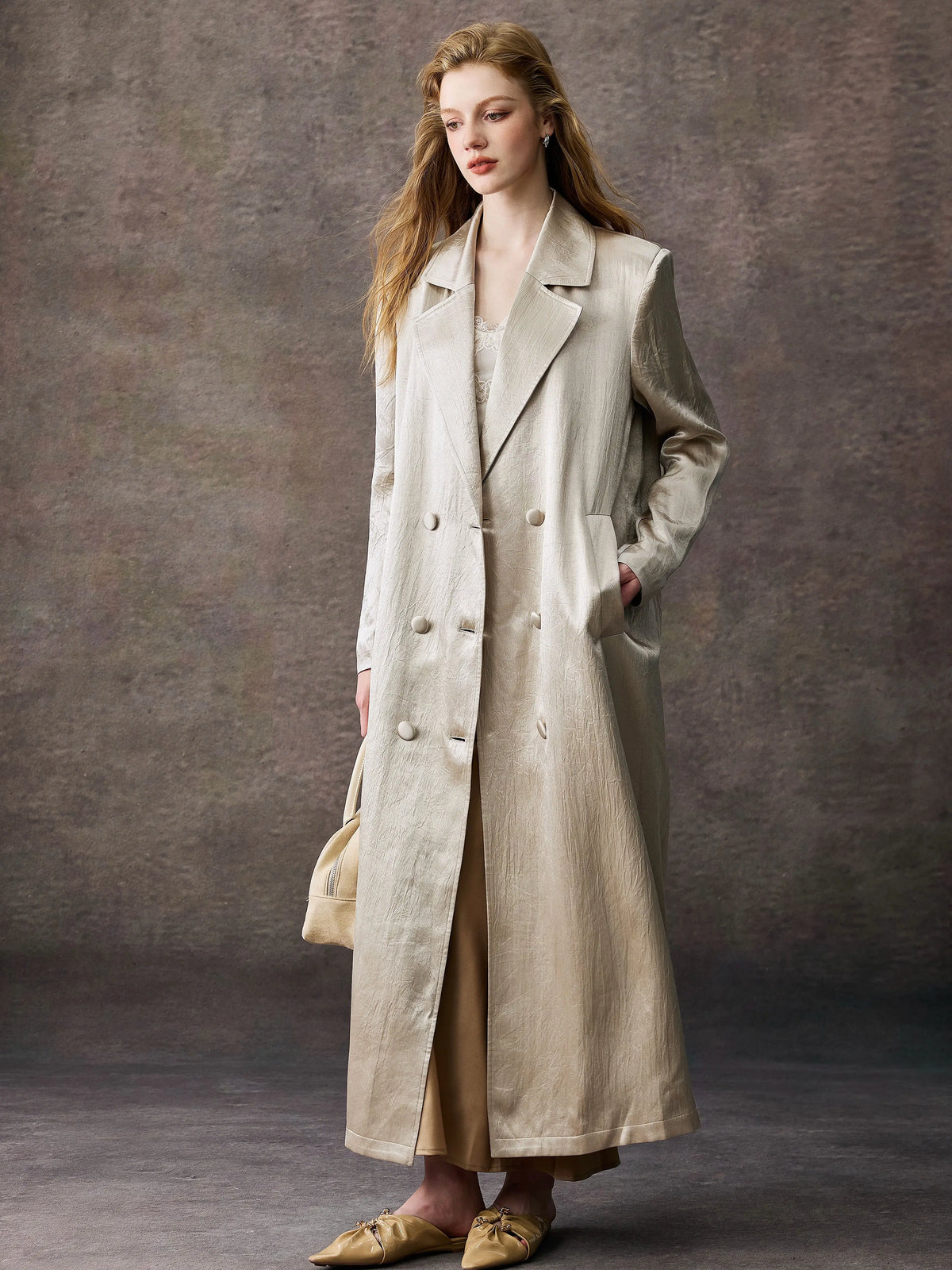 Women's Double-Breasted Office French-Inspired Workwear Retro Trench Coat for Fall Layering Travel Holiday Date Night Fall Winter