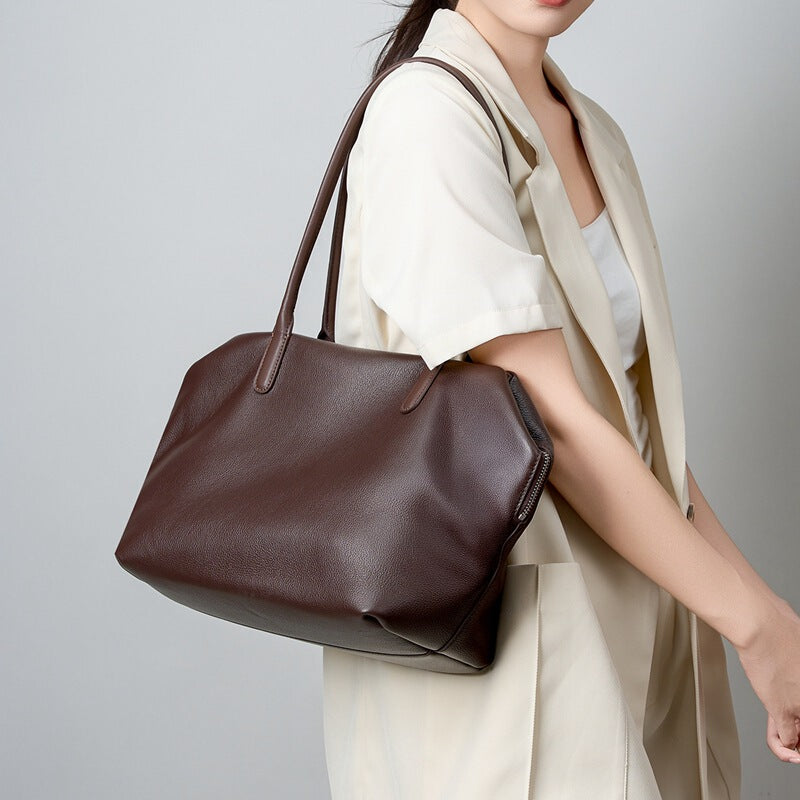 Women's Large-capacity Commute Office Leather Workwear Casual Tote Bag Shoulder Crossbody Purse Premium Work and Travel