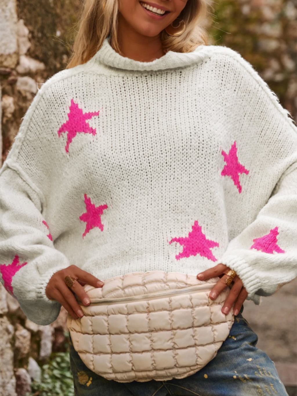 Women's Turtleneck Fall Winter Oversized Long Sleeve Casual Sweater Knit Pullover Top