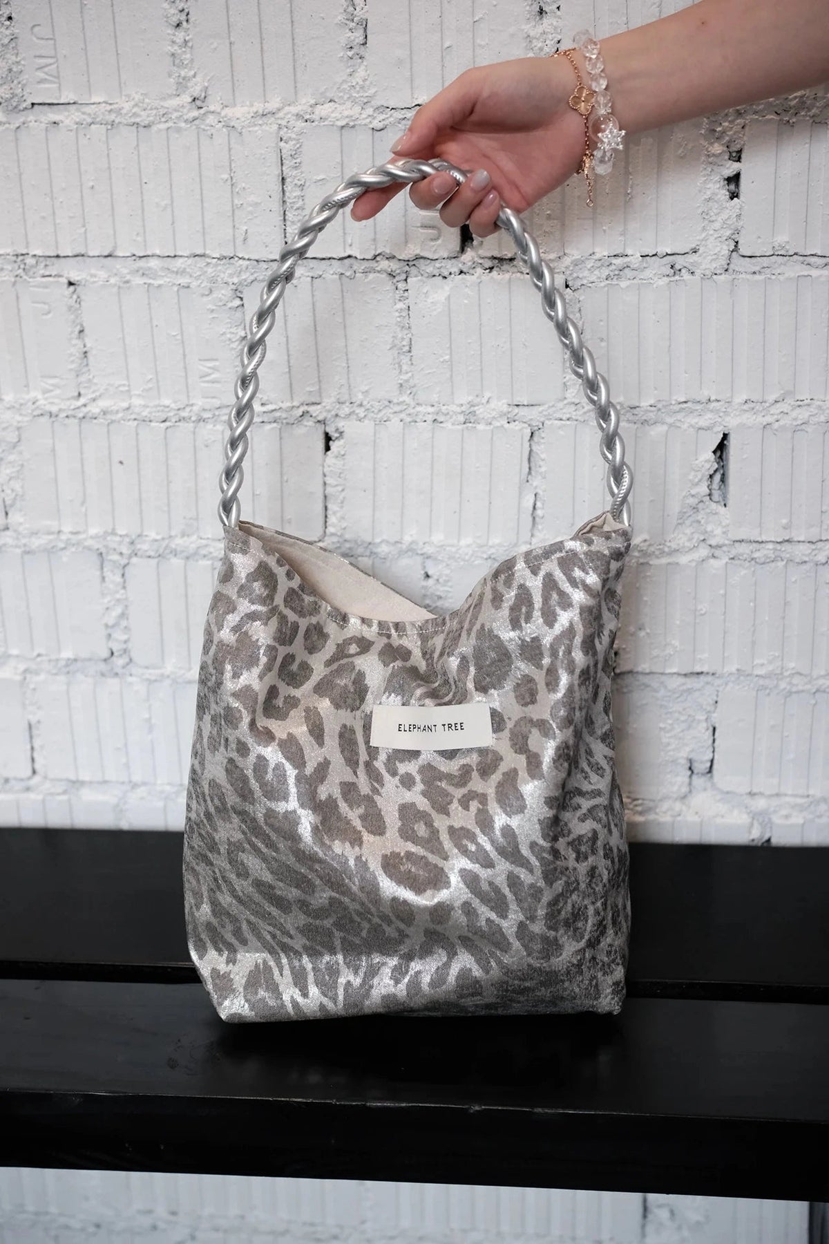 Silver/Grey Leopard hobo