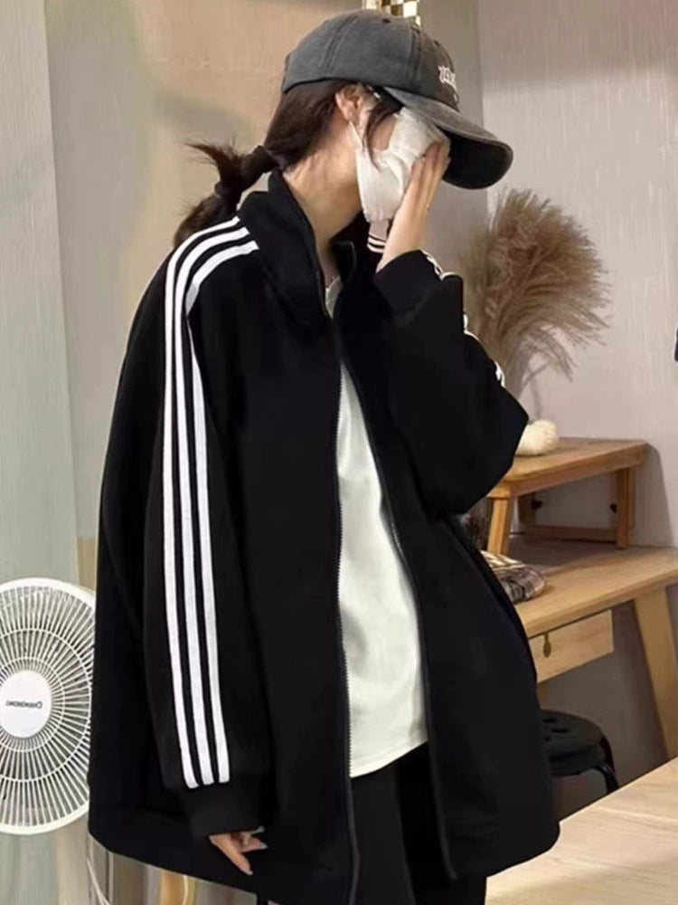Women's Longline Plus Size Oversized Midi Zip Korean-Style Casual Cardigan for Office Outfits Everyday Work Date Night Fall Winter