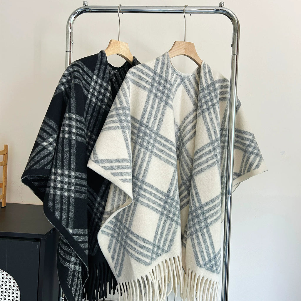 Women's Tassel Korean-Style Retro Knit Shawl for Office and Travel Evening Gift Everyday Wear Holiday Gift