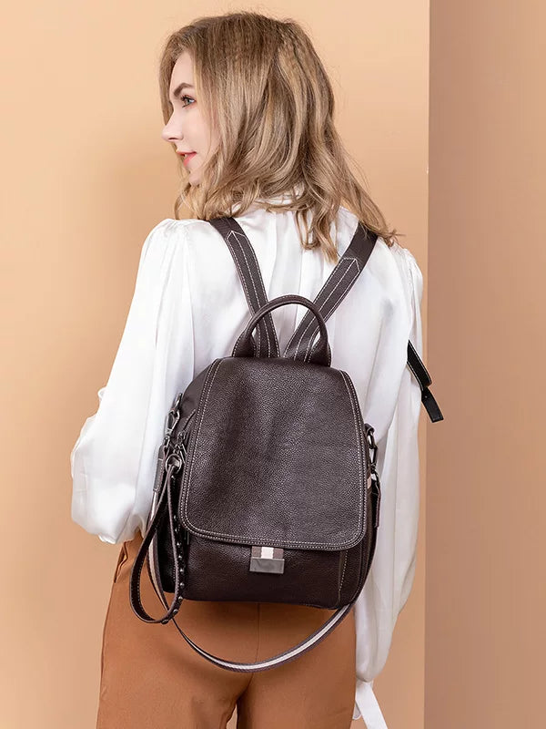 Women's Office Leather Workwear Casual Backpack Travel School Bag Weekend Date Night Holiday Gift