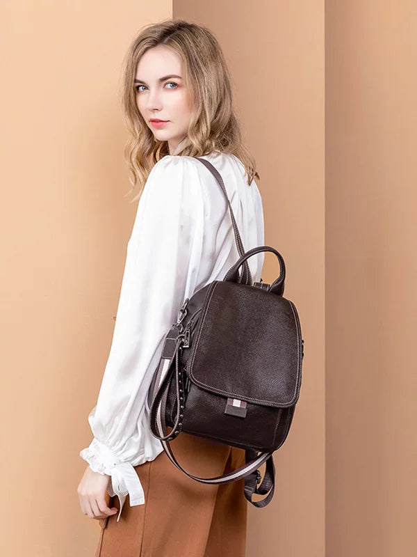 Women's Office Leather Workwear Casual Backpack Travel School Bag Weekend Date Night Holiday Gift