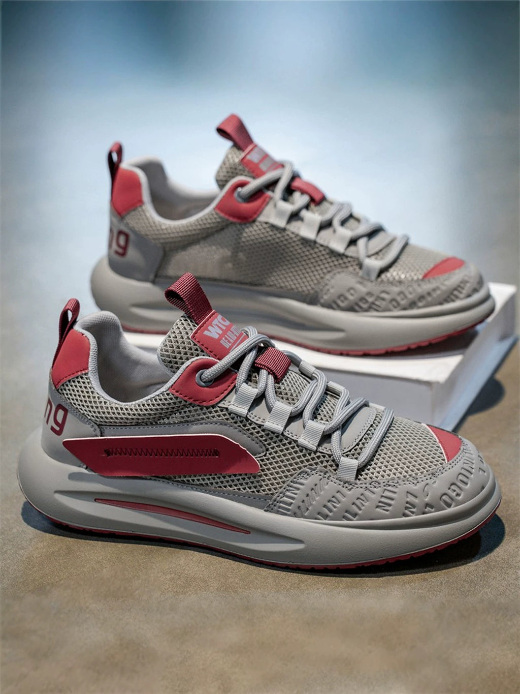 Chunky Sole Breathable Mesh Sneakers for Men