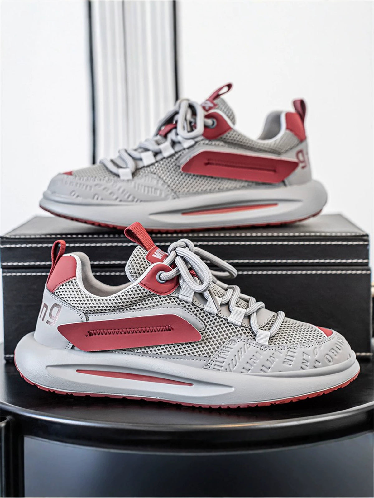 Chunky Sole Breathable Mesh Sneakers for Men