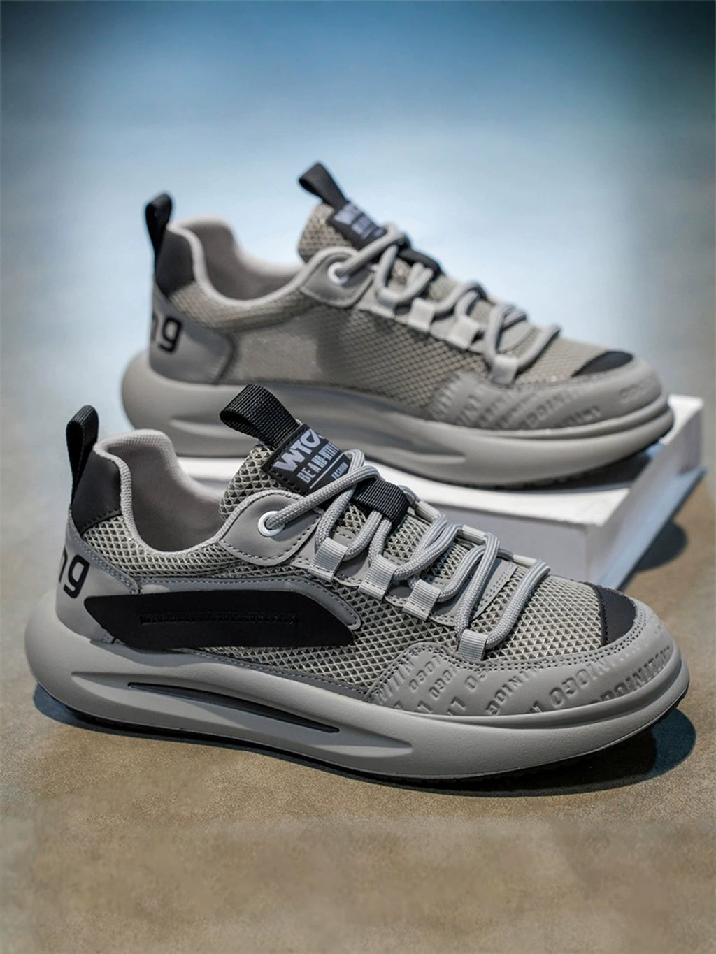 Chunky Sole Breathable Mesh Sneakers for Men