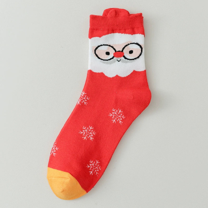 Christmas Crew Socks for Men and Women, Cozy Knit Mid Calf Holiday Socks Size 36-47, Winter Gift Socks