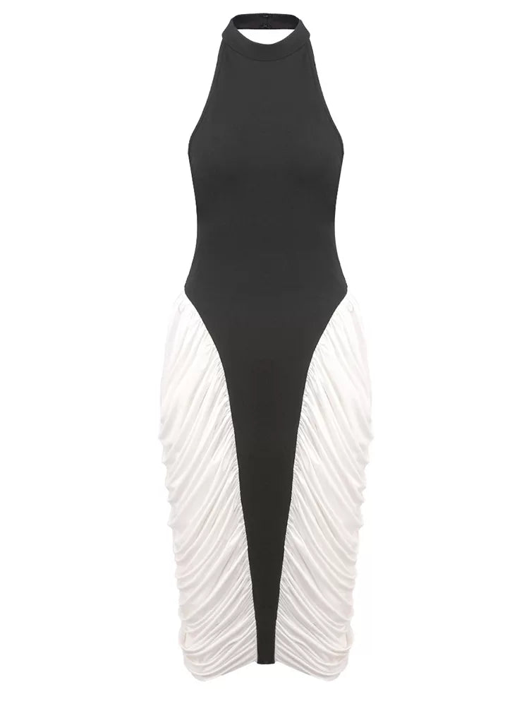 Women's Bodycon Open-back Color-block Evening Dress Formal Midi Dress Party Dress Formal Party Wedding Guest Dress