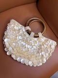 Women's Handcrafted Shell Spring Summer Handbag Shoulder Crossbody Purse for Work and Travel Office School Premium Everyday Date Night