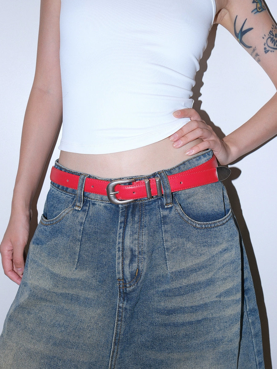 Women's Skinny Unisex Minimalist Commute Oxidized Office Leather Dress Belt Workwear Waist for Date Night Gift Party Versatile Designer Everyday Vacation