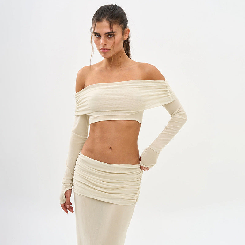 Women's Summer Slim-Fit Maxi Cropped Two-Piece Set for Office Workwear Wedding Guest Business Casual Travel Weekend At Home