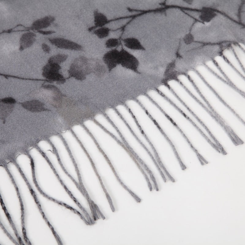 Women's Tassel Fall Winter Thickened Fleece-Lined Shawls Scarves Scarf Fashion Wrap