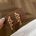 Crystal tassel stud earrings by Yoshan, detail view 6