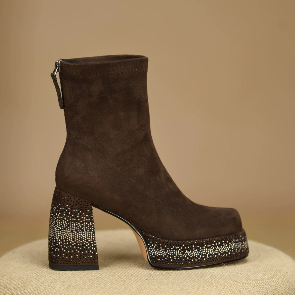Women's Fall Winter Chunky Sole Block Heel High Heel Ankle Boots for Office and Weekend Streetwear Everyday Wear Date Night Wedding Guest
