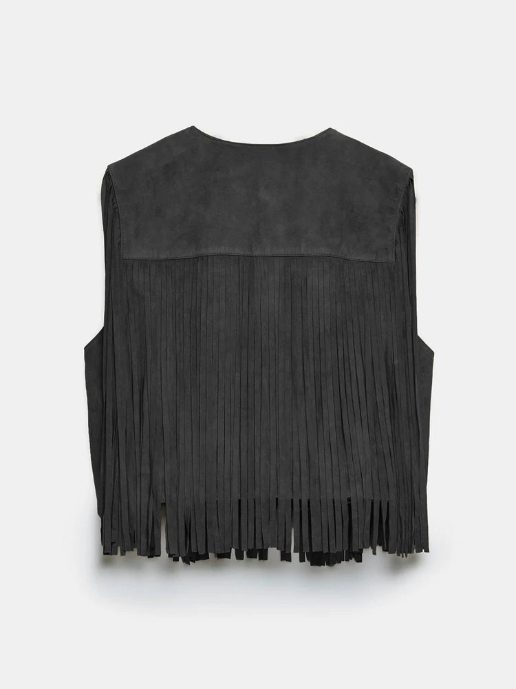 Women's Tassel Cropped Sleeveless Vest Everyday Fashion Outfit Everyday Fashion Style for Women