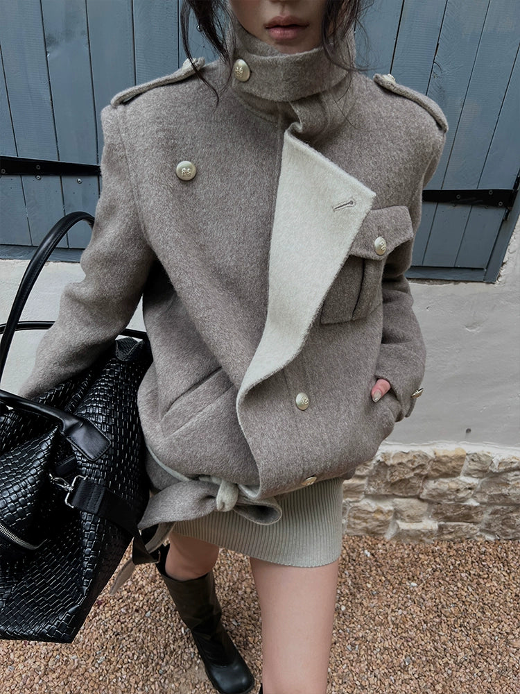 Women's Wool-Blend Oversized Retro Winter Coat for Fall Layering Travel Office Everyday Wear Holiday Date Night