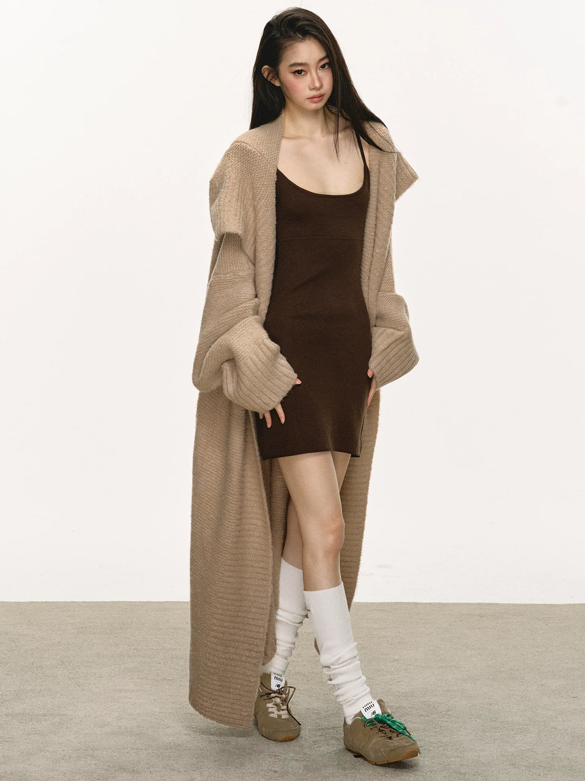 Women's Wool Longline Fuzzy Sweater Knit Pullover Top for Fall Winter Spring Travel Everyday
