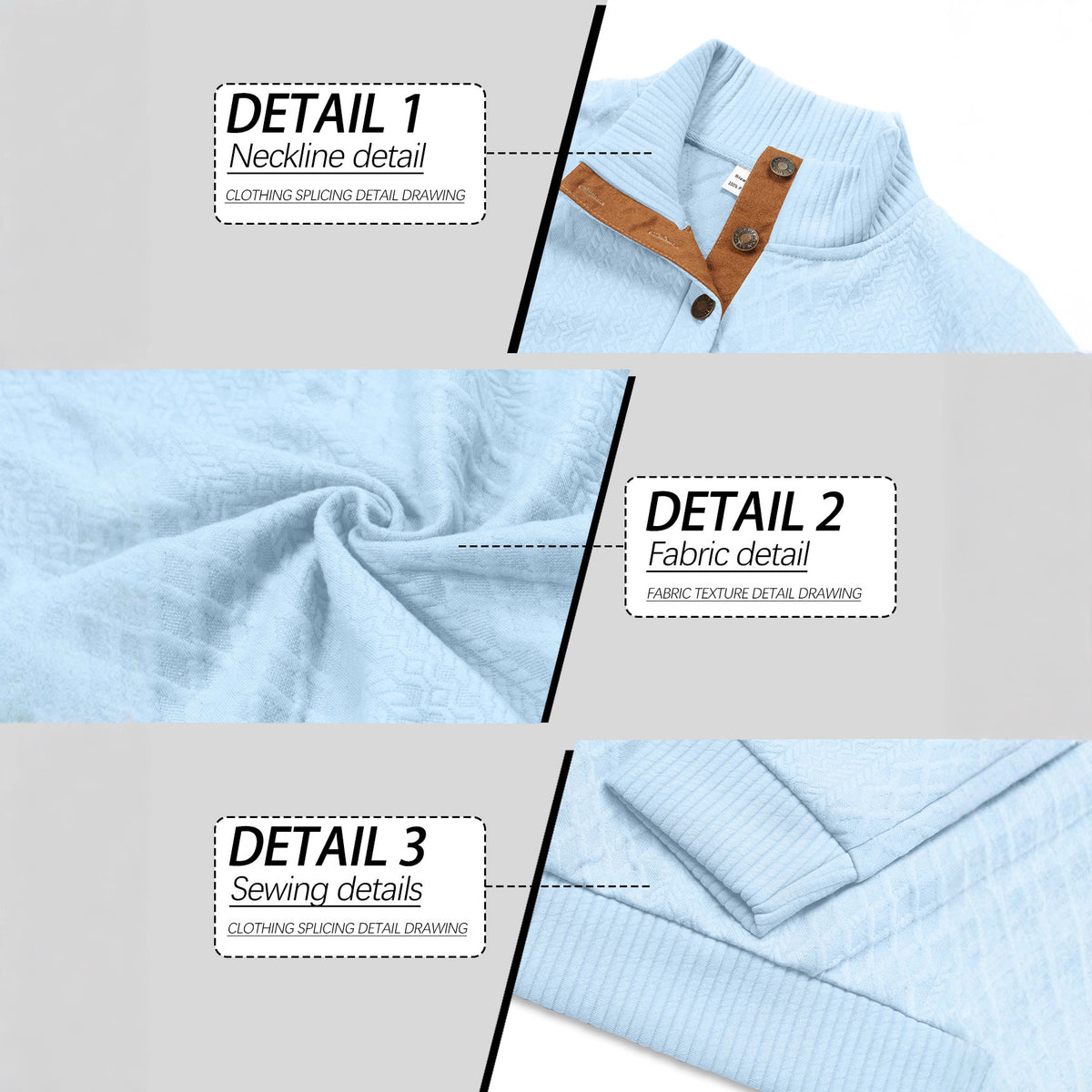 Men's Fall Winter Knit Fleece-Lined Long Sleeve Casual Hoodie Sweatshirt Pullover