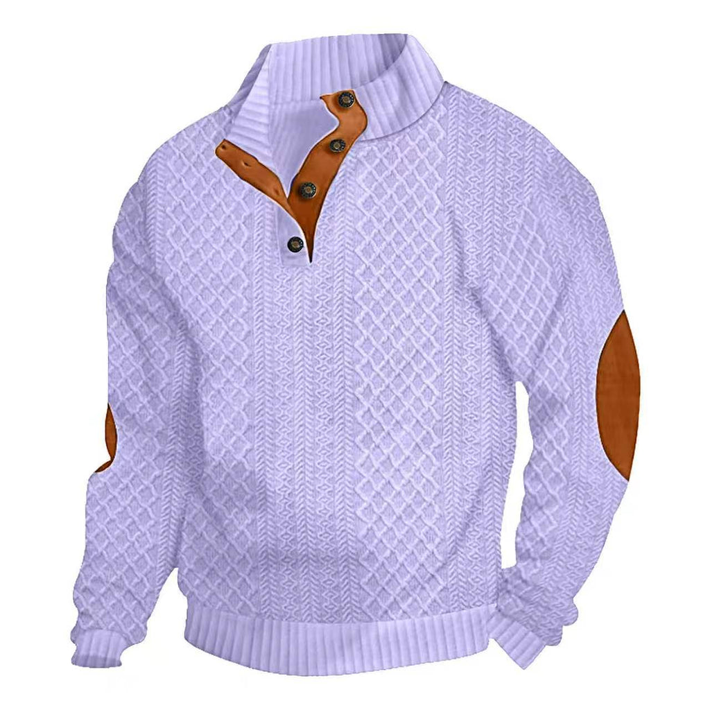Men's Fall Winter Knit Fleece-Lined Long Sleeve Casual Hoodie Sweatshirt Pullover
