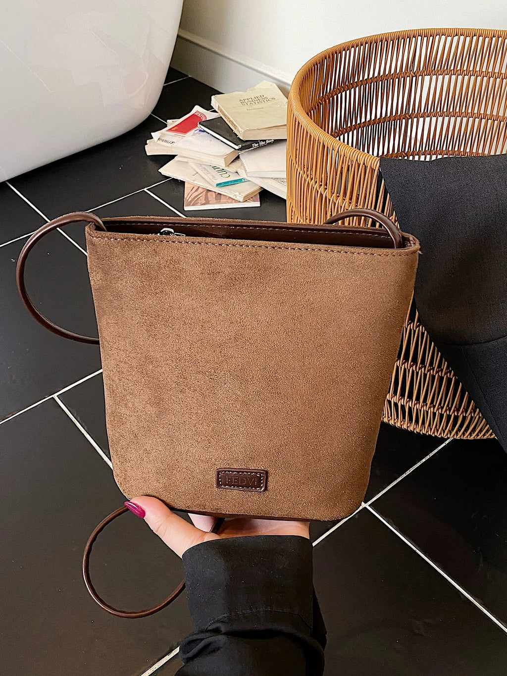 Women's Frosted Spring Summer Leopard Suede Retro Bucket Bag Drawstring Shoulder Purse Work Travel Everyday Purse