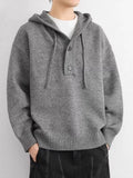 Men's Fall Winter Hooded Oversized Relaxed Casual Sweater Knit Pullover Top for Office Layering Spring Travel Everyday Date Night Holiday Party