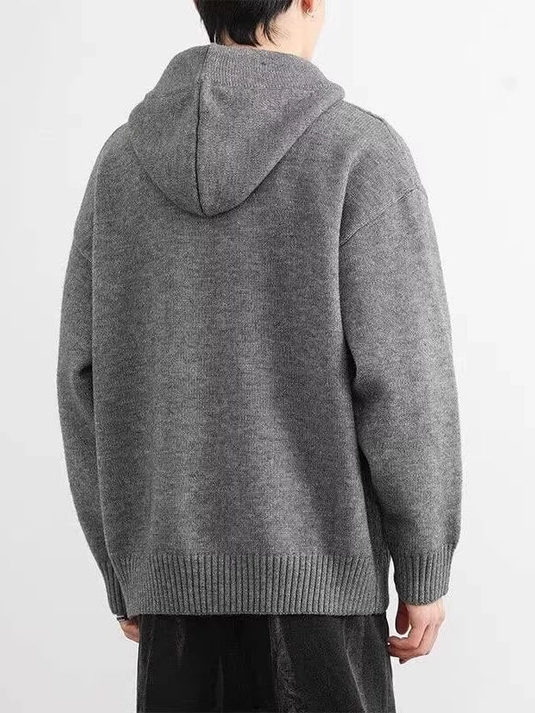 Men's Fall Winter Hooded Oversized Relaxed Casual Sweater Knit Pullover Top for Office Layering Spring Travel Everyday Date Night Holiday Party