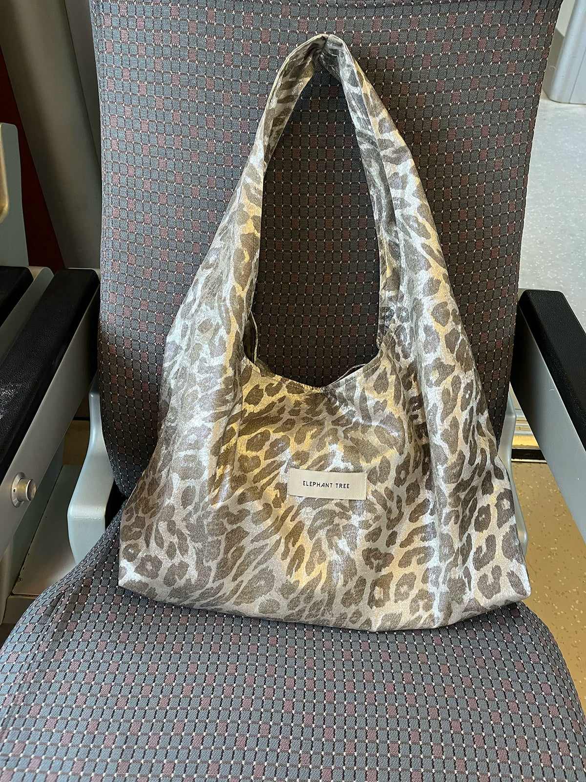 Silver/Grey Leopard slouchy hobo