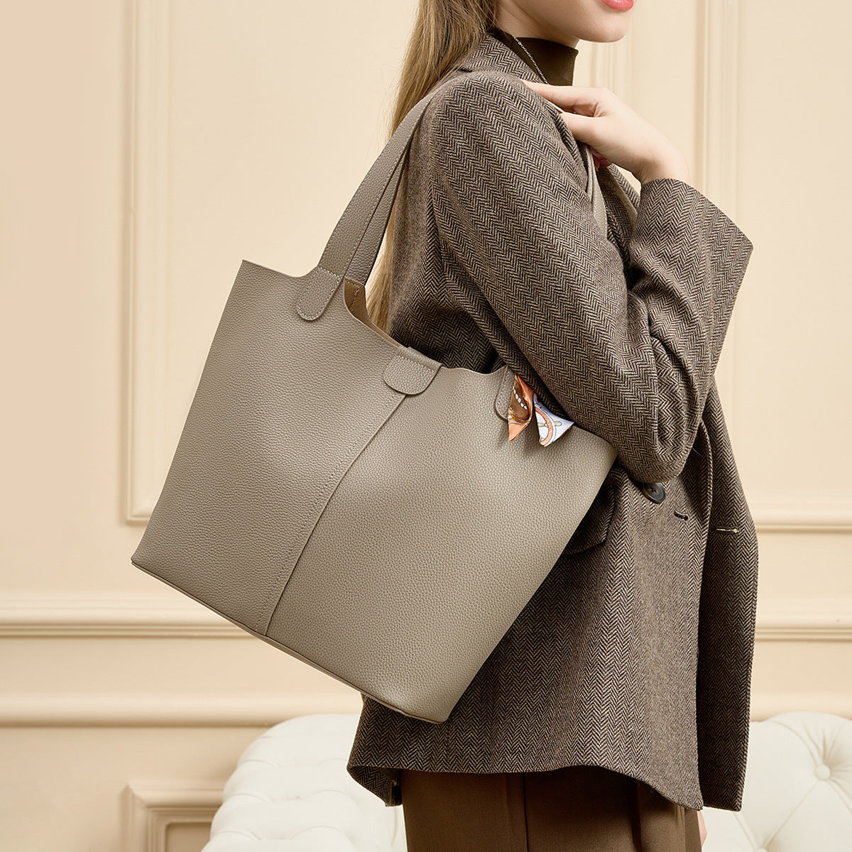 Women's Large-capacity Commute Office Leather Workwear Tote Bag Shoulder Crossbody Purse Premium Work and Travel